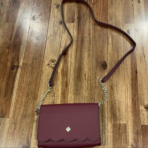 Crown & Ivy Small Crossbody Purse in Burgundy